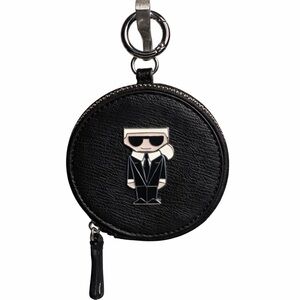 Karl Lagerfeld "Karl"  Zip Around Coin Purse Charm  Black Key Chain